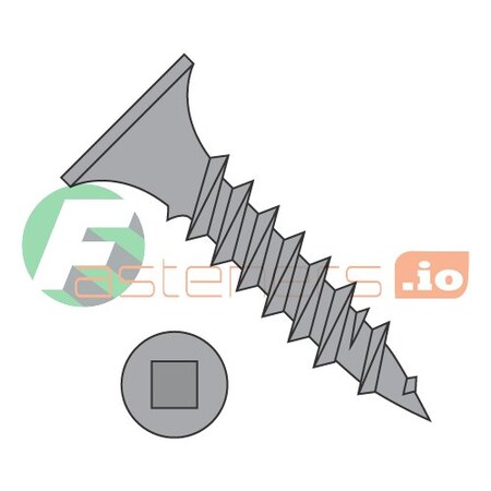 Newport Fasteners Drywall Screw, #8 x 1-1/2 in, Steel, Flat Head Square Drive, 2000 PK 383248